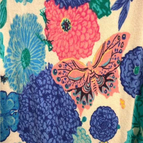 Talbots Floral Butterfly Button-Back Spring Top | Reversible Cardigan Style - Picture 5 of 8